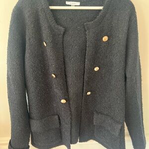 Sioni Black Blazer with Gold Buttons